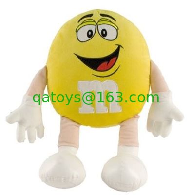 Niños Amarillo M&M animales rellenos dibujos animados juguetes de peluche ecológicos