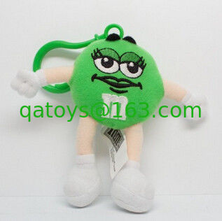 Animales rellenos con personajes verdes M&M Cute llavero de peluche personalizado