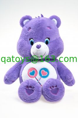 El cuidado original lleva los juguetes de la felpa de la historieta de los peluches, púrpura/azul/amarillo