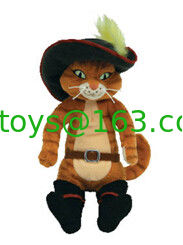 Gato de seguridad lindo en botas animales rellenos juguetes suaves pequeños de peluche