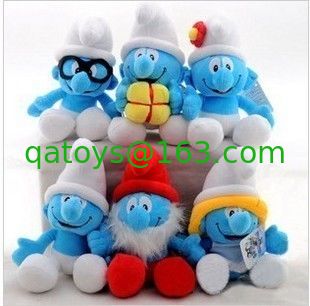 Juguetes lindos de la felpa de la historieta de los peluches de Smurf para vender la máquina de la grúa