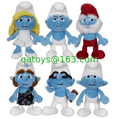 Juguetes rellenos lindos y azules de la felpa de la historieta del juguete de Smurf para los regalos de la promoción