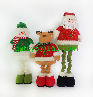 Juguetes rellenos de la felpa de la Navidad de la muñeca del muñeco de nieve del reno con la pierna de Streaching