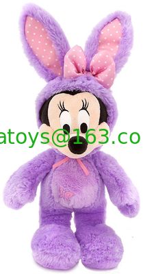 Conejitos rellenos felpa suave amistosa de Eco Minnie Mouse para Pascua, púrpuras