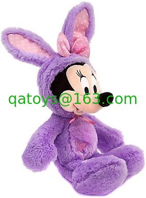 Conejitos rellenos felpa suave amistosa de Eco Minnie Mouse para Pascua, púrpuras