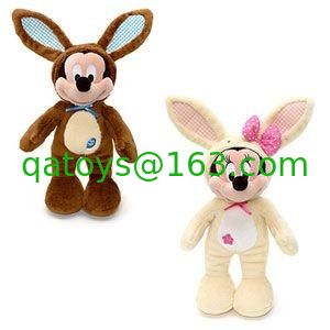 La felpa modificada para requisitos particulares del conejito de Pascua Mickey Mouse de los peluches juega en Brown/de blanco
