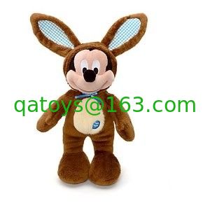 La felpa modificada para requisitos particulares del conejito de Pascua Mickey Mouse de los peluches juega en Brown/de blanco