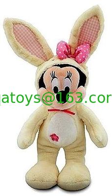 La felpa modificada para requisitos particulares del conejito de Pascua Mickey Mouse de los peluches juega en Brown/de blanco