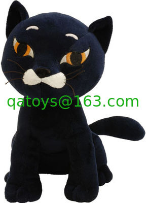 el peluche negro/blanco de 12 pulgadas del gato juega la felpa suave de la historieta