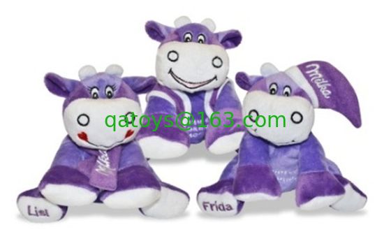 juguetes de la felpa de Milka de 8 pulgadas pequeños del peluche púrpura de la vaca para los niños, niños