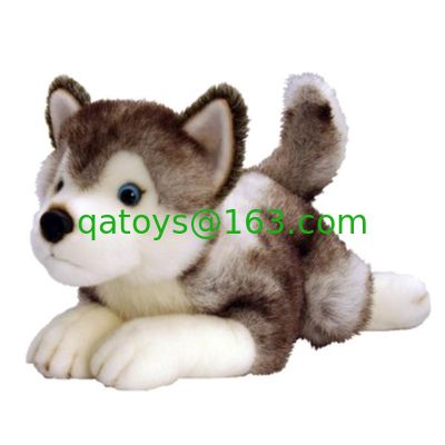 12 pulgadas Suave Blanco Husky Animal relleno Personalizado juguetes de peluche Eco amigable