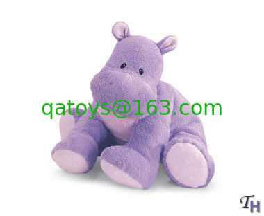 juguetes de la felpa del peluche púrpura del hipopótamo de 10 pulgadas pequeños para los niños