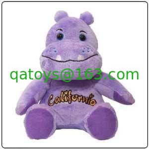 juguetes de la felpa del peluche púrpura del hipopótamo de 10 pulgadas pequeños para los niños