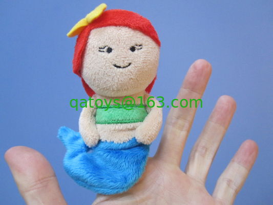 marionetas preciosas del finger de la felpa de la sirena del 12cm para los niños, el azul y el rojo