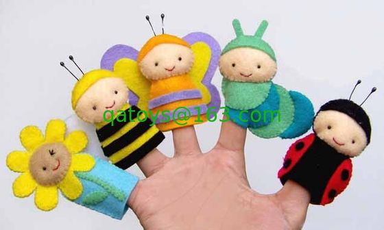 Las marionetas lindas del finger de la felpa de la abeja/las marionetas del finger de los niños sentían al OEM