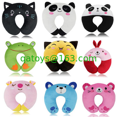 Almohada y amortiguador, amortiguador animal del cuello del viaje del asiento de carro de la forma de la felpa U de la felpa para cuidar