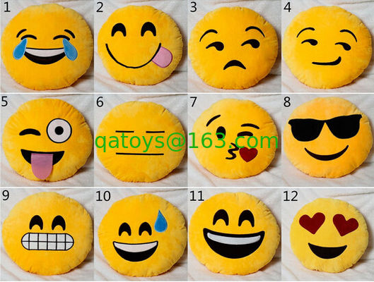22 estilos Emoji Emoticon cojines y almohadas rellenos amarillos y redondos para la decoración del hogar