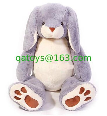 La felpa personalizada juega peluches grises de los conejitos de pascua con algodón del 100% PP