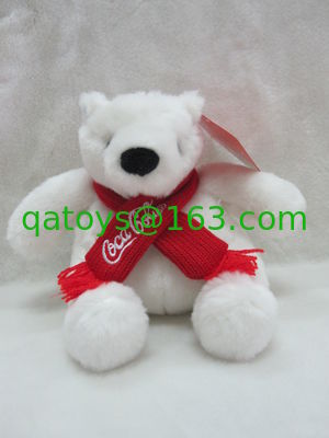 La felpa de la Navidad del peluche del oso polar de la Coca-Cola juega el tamaño del 16cm