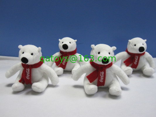 llavero lindo del empuje del peluche del oso polar de la Coca-Cola de la Navidad del 12cm