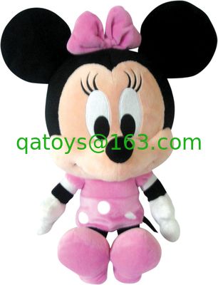 Peluches principales grandes de Disney del rosa del juguete suave de Minnie Mouse con el logotipo personalizado