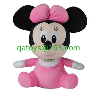 Peluches principales grandes de Disney del rosa del juguete suave de Minnie Mouse con el logotipo personalizado