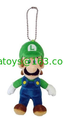 Clip estupendo azul y verde de la mochila del peluche del llavero de la felpa de Mario