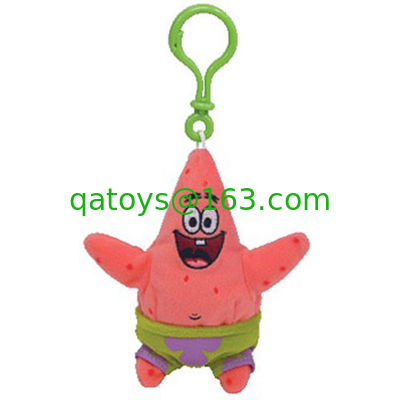 Llavero del juguete de la felpa de los peluches de Spongebob con la tela suave de la felpa