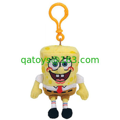 Llavero del juguete de la felpa de los peluches de Spongebob con la tela suave de la felpa
