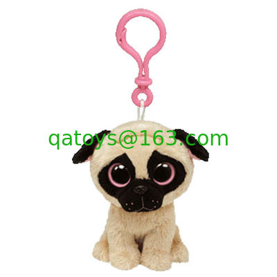 Llavero fornido del juguete de la felpa del peluche del perro, blanco gris/del blanco/del arroz