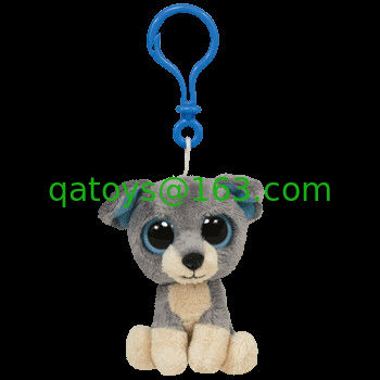 Llavero fornido del juguete de la felpa del peluche del perro, blanco gris/del blanco/del arroz
