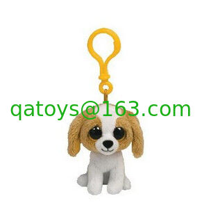 Llavero fornido del juguete de la felpa del peluche del perro, blanco gris/del blanco/del arroz