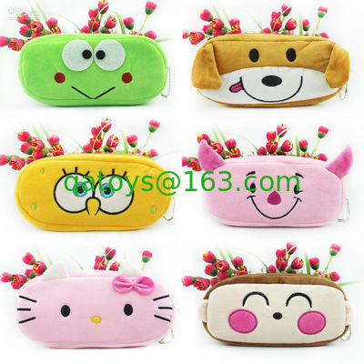 Bolsa animal animal del lápiz de la cremallera de la caja de lápiz de la felpa de los efectos de escritorio para los regalos de la promoción