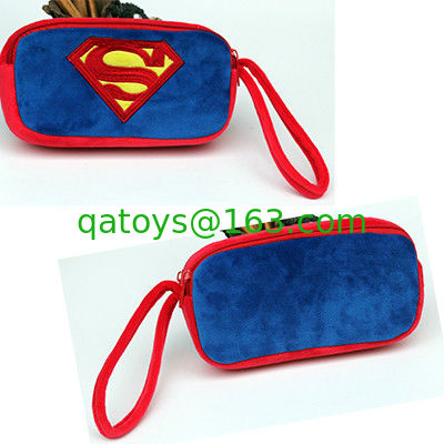 Blu Lovely dibujos animados Superman Plush Casco de lápiz para niños, niños