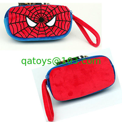 Caja de lápiz linda de la felpa de los personajes de dibujos animados del hombre araña para los regalos de la promoción