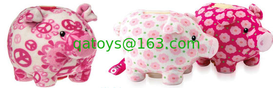 Fashion Pink Stuffed Animal Piggy Bank Personalizado para la colección de monedas