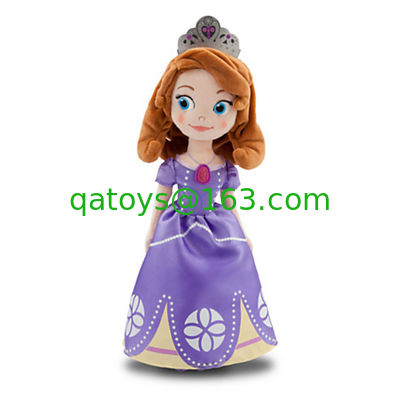 Pequeños juguetes rellenos de princesa Sofía de la muñeca suave azul de la felpa para las niñas