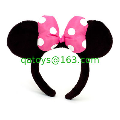 Sombrero de la venda de Disney - accesorio del traje de los oídos de Minnie Mouse de la felpa con el arco para el partido