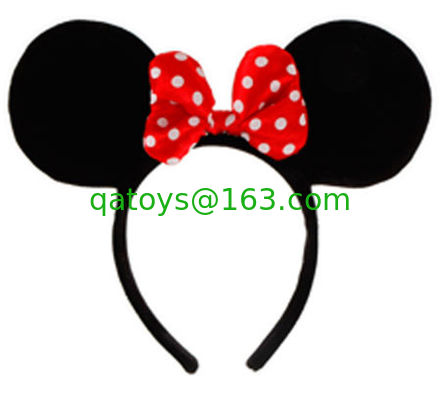 Sombrero de la venda de Disney - accesorio del traje de los oídos de Minnie Mouse de la felpa con el arco para el partido