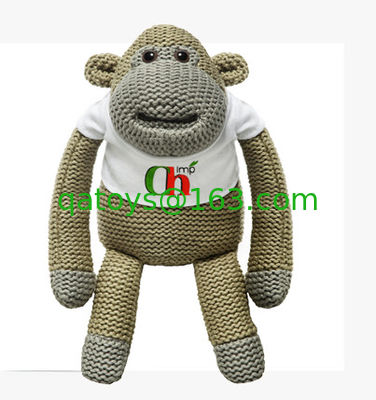 El peluche suave del mono de las extremidades modificado para requisitos particulares, hizo punto el mono para los regalos de la promoción