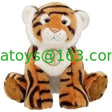 El peluche modificado para requisitos particulares juega el tigre de Brown con el juguete de la felpa de la insignia