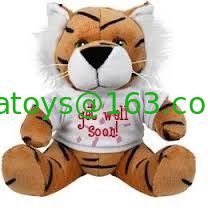El peluche modificado para requisitos particulares juega el tigre de Brown con el juguete de la felpa de la insignia