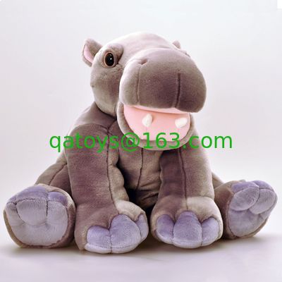 Juguetes rellenos hipopótamo gris precioso del peluche de la actitud de la sentada para los regalos de la promoción