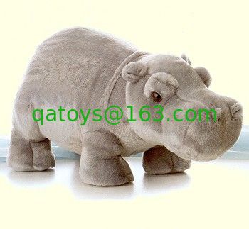 Juguetes rellenos hipopótamo gris precioso del peluche de la actitud de la sentada para los regalos de la promoción