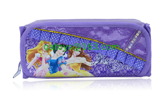Princesa púrpura/del rosa Plush Pencil Bag de Disney con la cremallera para los regalos de la promoción