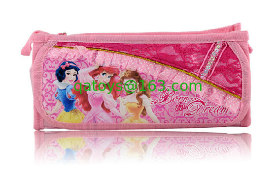 Princesa púrpura/del rosa Plush Pencil Bag de Disney con la cremallera para los regalos de la promoción