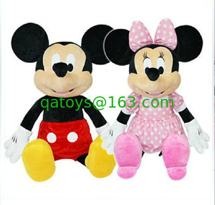 Juguetes de la felpa de la música de Disney Mickey Mouse, juguetes rosa de los amigos que hablan y rojo