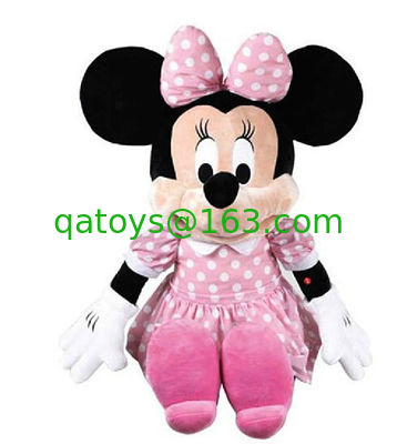 Juguetes de la felpa de la música de Disney Mickey Mouse, juguetes rosa de los amigos que hablan y rojo