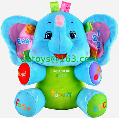 El elefante azul que habla juguetes de peluche para bebés con música animales para el aprendizaje del bebé