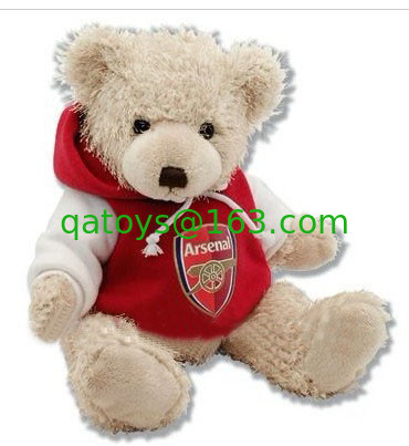 El día de fiesta blanco del oso de peluche de 12 pulgadas relleno juega la impresión del bordado